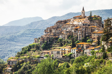 authentic beautiful village Apricale, Liguria, Italy