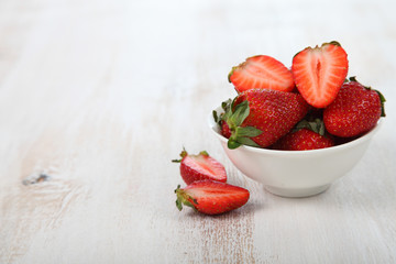 Ripe strawberries in a bowl
