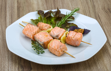 Salmon skewer