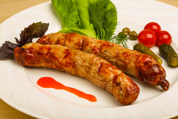 Grilled sausages