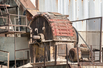 Detail of old weathered abandoned obsolete industrial installation