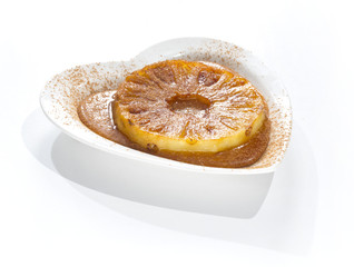 pineapple rings fried with cane caramel
