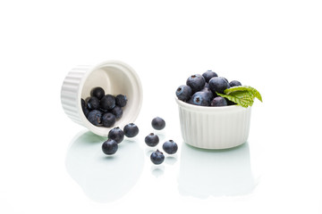 fresh blueberries with leaf, healthy, natural