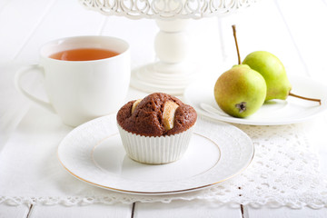Pear and chocolate cake