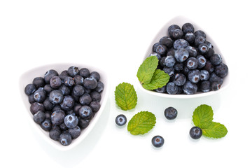 fresh blueberries with leaf, healthy, natural