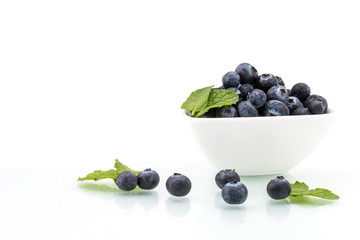 fresh blueberries with leaf, healthy, natural