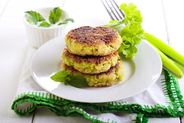 Courgette and herb cakes