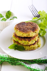 Courgette and herb cakes
