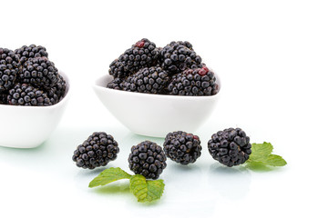fresh blackberries with leaf, healthy, natural