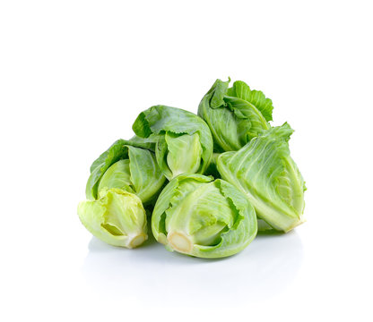 mini cabbage on white background