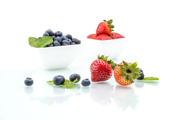 fresh strawberries with leaf, healthy, natural, Blueberry