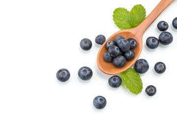 fresh blueberries with leaf, healthy, natural, Wood