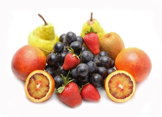 Fresh fruits isolated on a white background