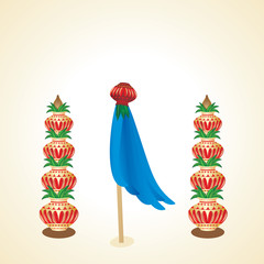 hindu new year concept with pinnacle vector 