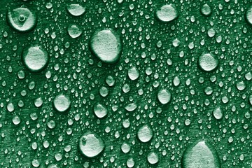 Water drops background. Green.