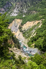 Fototapeta na wymiar View of the Tara River Canyon in Montenegro