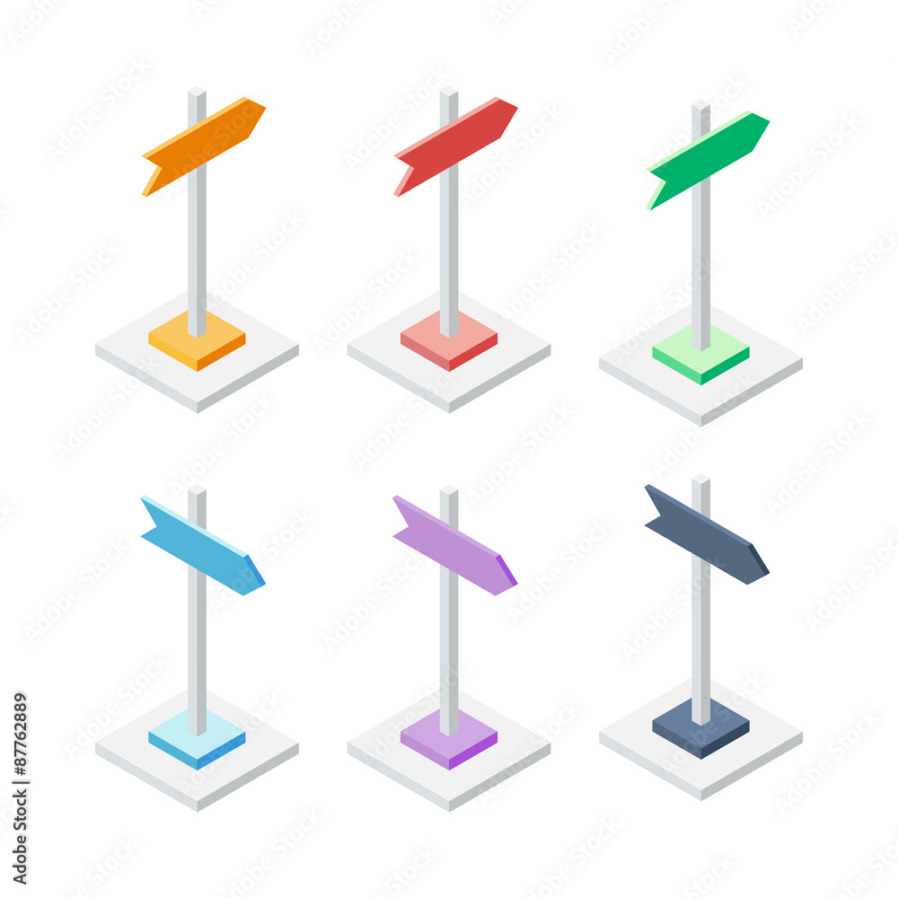 Poster Set of isometric arrow pointers.