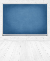emty room blue blackboard