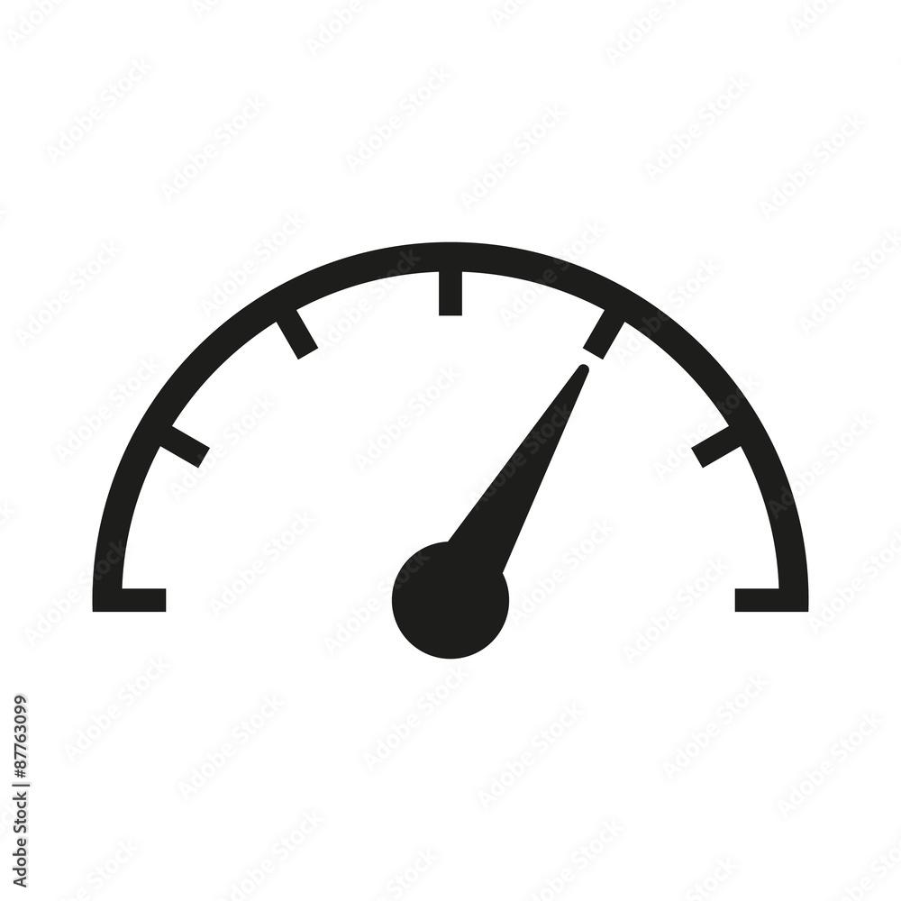 Poster the tachometer, speedometer and indicator icon. performance measurement symbol. flat