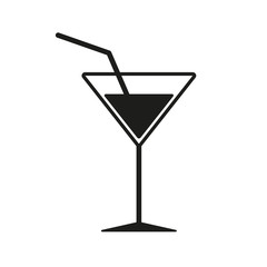 The cocktail icon. Drink and party, alcohol symbol. Flat