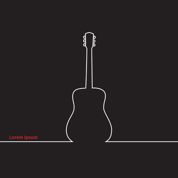 Guitars silhouette on a advertising card