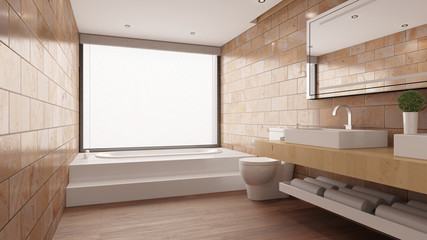 Fliesen aus Terrakotta im Badezimmer