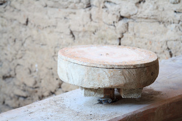 Fototapeta premium Wooden circle for the production of clay pots