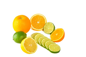  Fresh citric fruit isolated on white background 