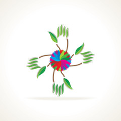 green leaf created with hand vector 