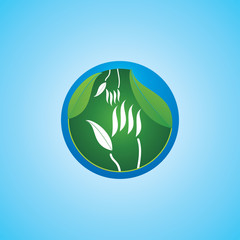 green round with hand vector 