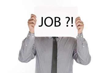 Mann mit Schild - JOB ? !