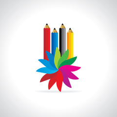 creative pencil with colorful abstract 