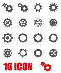 Vector grey gear icon set