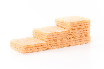 orange wafer on white background