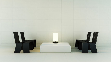 Simple of Modern Living / 3D render image