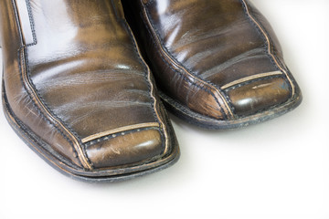 old brown loafers shoes