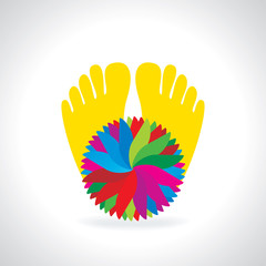 foot with colorful abstract 