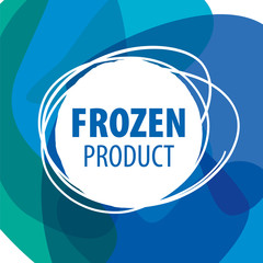 Round abstract vector logo for frozen products