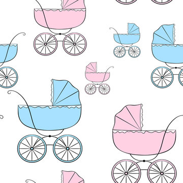 Seamless pattern with carriages 2