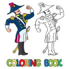 Strong brave general or officer. Coloring book