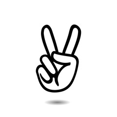 hand pointing two fingers