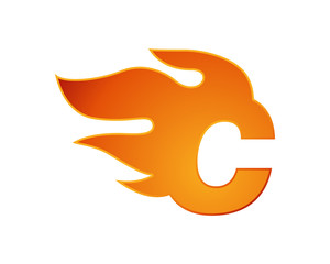 flame logo letter c