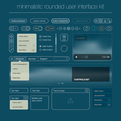 Modern user interface screen template for mobile smart phone or web site. Transparent blurred material design UI with icons.