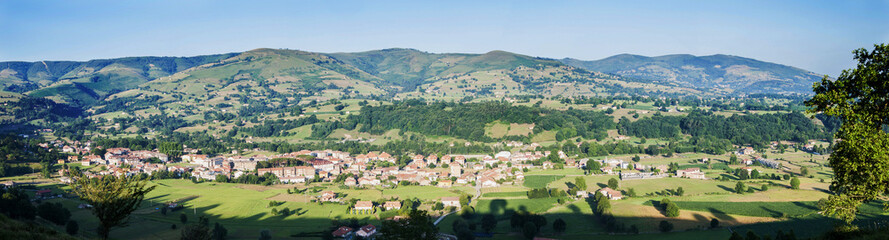 Panoramic view of a spanish town in Cantabria.