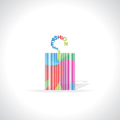 colorful bar code like tag vector illustration 