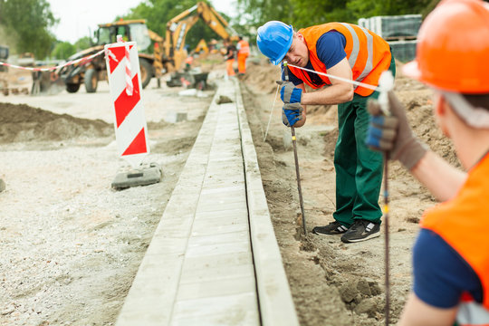 Tired Road Construction Worker