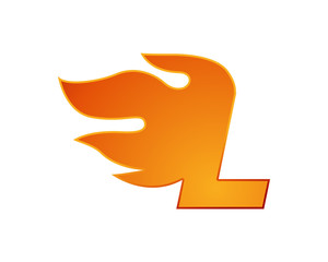 flame logo letter l