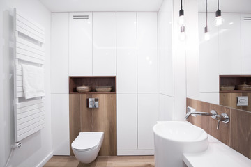 White toilet in modern property