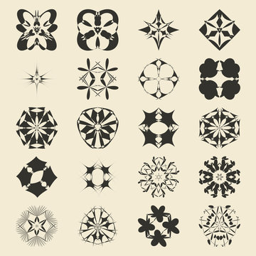 Vector ornamental symbols collection. Logo template set.