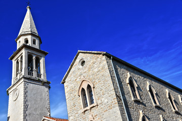 Fototapeta premium Old town architecture of Budva, Montenegro on Adriatic coast